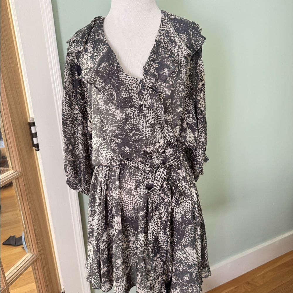 Rachel Zoe Monochrome Long Sleeve Dress